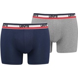 Levis Levis, Herren, Unterhosen, Sportswear Logo, Blau, Grau, (XXL, 2er Pack)