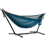 Vivere Mesh-Hängematte mit Gestell (280 cm) - Blau/Orange