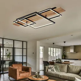 GLOBO Deckenleuchte 1x LED 32W Holzoptik schwarz