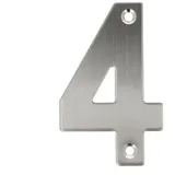 MS Beschläge - Edelstahl Hausnummern 0-9 Buchstaben A-i matt gebürstet Hauswandziffern Türnummer 4)