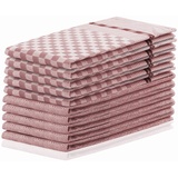 DecoKing 10er Set Küchentücher 50x70 cm mit Aufhänger 100% Baumwolle Altrosa Rosa hochwertige Geschirrtücher Louie