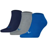 Puma 3P Sneaker Socks Schwarz/Blau Gr 35/38