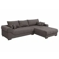 Ecksofa - mocca - Boxspringfederung - Webstoff
