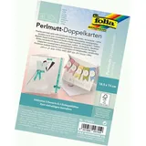 Folia Faltkarten mit Briefumschlägen pastell DIN A6 perlweiß, 5 St.