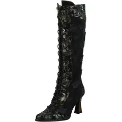 Schnürstiefel LAURA VITA "LAURA VITA Stiefel Leder/Textil", Damen, Gr. 39, schwarz, Leder, Textil, elegant, Schuhe