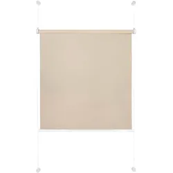 Ondeco Tageslicht Rollo ohne Bohren Klemmrollo Alternative Plissee Klemmfix Sichtschutz Sonnenschutz Farbe: Sand, Größe: 90x210 cm