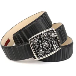 Ledergürtel ANTHONI CROWN, Damen, Gr. 100, schwarz, Leder, unifarben, modisch, Gürtel, Jeansgürtel mit Designer-Schließe