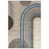 Mazovia Designteppich In-Outdoor-Teppich Geometrisch Balkon, Terrasse, Patio, Pavillon, 160 x 230 cm, Wasserdicht grau 160 x 230 cm