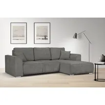 OTTO home Ecksofa OTTO HOME "BEATRICE optionale Schlafsofa mit Bettkasten, B/T/H: 265/170/86 cm", grau (mittelgrau), B:265cm H:86cm T:170cm, 100% Polyester, Sofas, Ecksofa, L-Form, wahlweise auch mit Bettfunktion und Bettkasten