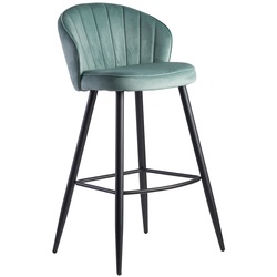 KADIMA DESIGN Barhocker ADIGE: Skandinavisches Design, Samtbezug, Metallbeine, 110 kg Belastung, Beige Farbe.