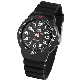 Q&Q VR18J001Y 10 mm Silikongehäuse schwarz Silikonarmband schwarz