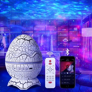 SZPACMATE Dinosaurier Ei Galaxie Sternenhimmel Projektor mit Drahtlosem Musikplayer, Sternenprojektor Nachtlicht mit Weißem Rauschen,Nebel,Timer & Fernbedienung Beste Geschenk für Kinder/Erwachsene Schlafzimmer