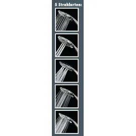Primaster Handbrause 5 Strahlarten Water Fun chrom-weiß wassersparend