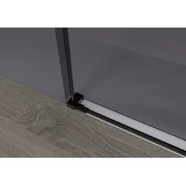 Bernstein Nischendusche mit Schiebetür DX906 Flex 150 Cm Schwarz matt 8 mm Nano graues Glas
