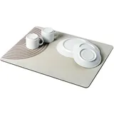 Wenko Dima Spülenzubehör wasserabsorbierend schnelltrocknend Küchenmatte Diatomeenerde einrollbar 50x40 cm schwarz beige Gummi Polyester