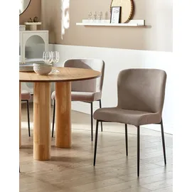 Beliani Esszimmerstuhl ADA taupe 2er Set