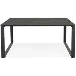 Kadima Design Schreibtisch 140x140 cm  Quadratisch Ergonomisch Homeoffice  Geräumig Stauraum  Schwarz  Bürotisch