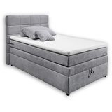 Stella Trading Boxspringbett »Tacoma«, 2 120x200 mit Bettkasten, hellgrau Soro 90 light grey, - 61016054-0 Microvelours Holzwerkstoff