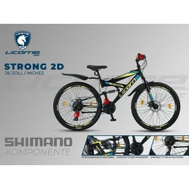 licorne bike gmbh Strong 2D Premium 26 Zoll RH 54 cm Unisex schwarz/blau/lime