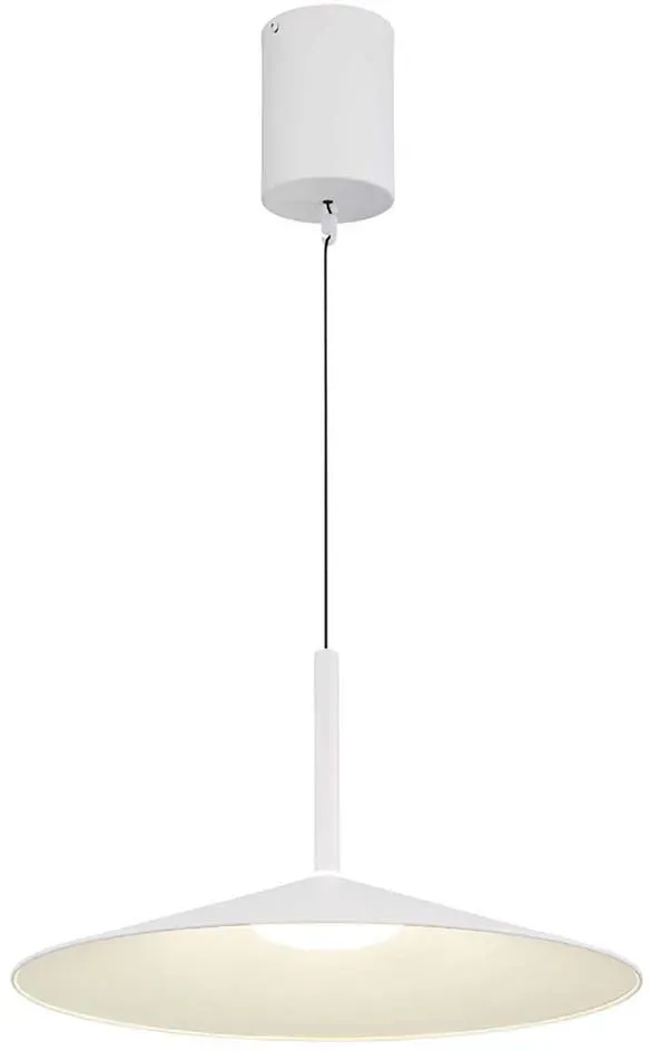 LED Pendelleuchte Hängelampe Höhenverstellbar Esszimmerleuchte hängend weiß, Metall Acryl, 18W 980Lm neutralweiß, DxH 47,5x80-150 cm