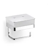 Giese Feuchttücher-Box mit Papierrollenhalter Metall satiniert