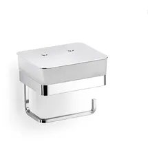 Giese Feuchttücher-Box mit Papierrollenhalter Metall satiniert
