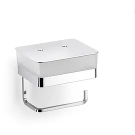 Giese Feuchttücher-Box mit Papierrollenhalter Metall satiniert