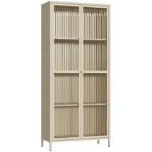 [en.casa] Vitrinenschrank Säkylä 180 x 80 x 35 cm Kamelfarben