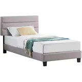CARO-Möbel Polsterbett Tucson 90x200 cm in grau, Textil, Mode, , 90x200 cm , Schlafzimmer, Betten, Polsterbetten
