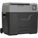 Homcom 50l Tragbare Kühl-/gefrierbox -20°c, 12v/230v Elektrische Kompressorkühlung Mit Zigarettenanzünderstecker Und Adapter, Grau/schwarz