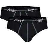 SLOGGI Herren Slips 2er Pack Start midi C2P box, Baumwolle Schwarz XL