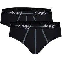 SLOGGI Herren Slips 2er Pack Start midi C2P box, Baumwolle Schwarz XL
