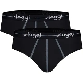 SLOGGI Herren Slips 2er Pack Start midi C2P box, Baumwolle Schwarz XL