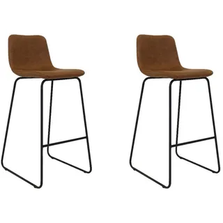 MID.YOU Barhocker-Set Byron Lederoptik ca. 48x102 cm 2er-Set Cognac