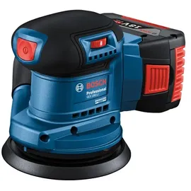Bosch GEX 185-LI inkl. 1x Akku 4,0 Ah, Schnellladegerät, Zubehör, Handwerkerkoffer