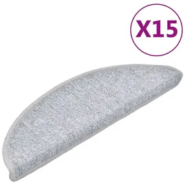 vidaXL Treppenmatte 56 x 17 cm Hellgrau
