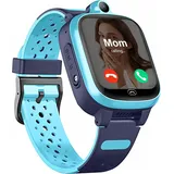 4G Kinder Smartwatch mit GPS und Telefon Kinder mit Videoanruf WLAN Kamera SOS Echtzeit-Position Schulmodus Kinder GPS Uhr für Jungen und Mädchen - Blau