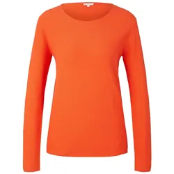Tom Tailor Pullover Unifarbener Strickpullover mit Rundhalsausschnitt in Regular Fit