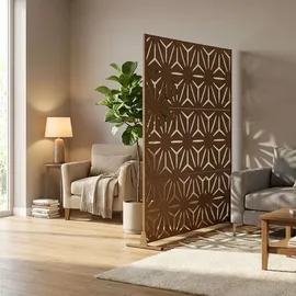 casa.pro Trennwand 180 x 120 cm Braun verzinkter Stahl