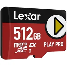 Lexar Play PRO MicroSDXC Express-Karte 512GB, bis zu 900MB/s Lesen, 600MB/s Schreiben, spieloptimiert, A2, 4K, Hochgeschwindigkeits-Speicherkarte für Handheld-Konsolen, Switch, tragbare Gaming-Geräte