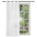 Woltu WOLTU® 2er Set Gardinen transparent mit Ösen Leinenoptik Vorhang Stores Voile Fensterschal Deko Leinenvorhang für Wohnzimmer Kinderzimmer Schlafzimmer, 140x225 cm Weiß