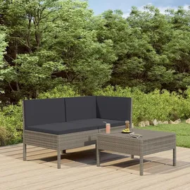 vidaXL Garten-Lounge-Set 3-tlg. grau 310188
