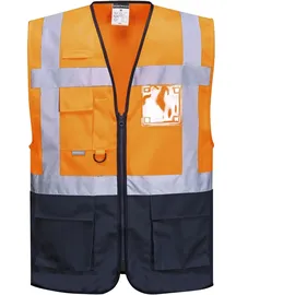 PORTWEST Warnweste Executive WARSCHAU, Kl. 1 - XL - orange/marine