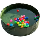 Qurygin 80 x 80 x 20 cm PVC-Hundepool, Haustier-Planschbecken, Haustier-Kinder-Badewanne, rutschfest, tragbar, zusammenklappbar, Haustier-Badewanne mit Wasserablauf, für kleine Tiere und Kinder