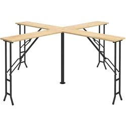 Outsunny Bierzelttisch Metall, Tannenholz