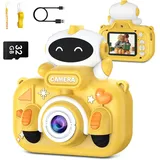 Kinderkamera, GREENKINDER Kinder Kamera 2,0-Zoll-Bildschirm 1080P Digitalkamera Kinder mit 32GB-Karte Selfie Fotoapparat Kinder für 3-12 Jahre Jungen und Mädchen Weihnachten Spielzeug