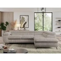 MKS Meble Eckcouch Cord 2-Sitzer Grau