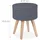 Relaxdays Sitzhocker Stoff 37 x 45,5 x 38 cm Grau/Natur