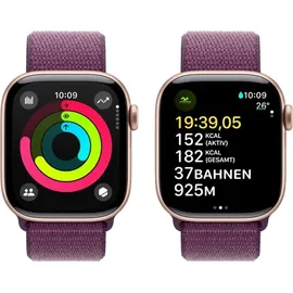 Apple Watch Series 10 GPS 42 mm Aluminiumgehäuse roségold Sport Loop pflaume