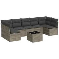 vidaXL Garten-Lounge-Set 8-tlg. grau